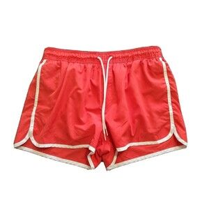 Womens Running Shorts Large Pull On Drawstring Red Lined Activewear H&M